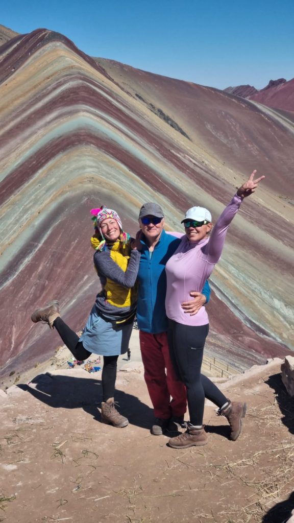 Group photo at Rainbow Mountain during the 3-day expedition